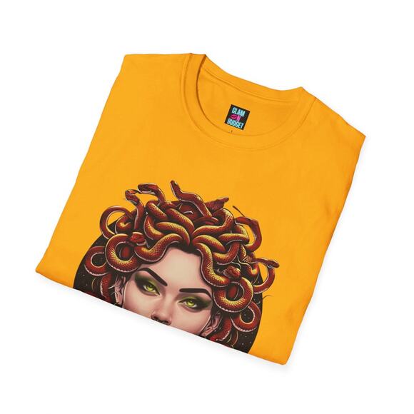 Handmade Medusa Graphic Tee Yellow Streetwear Unisex 2X - Picture 4 of 7